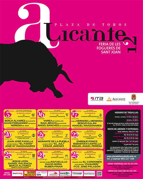 cartel toros Alicante 2012