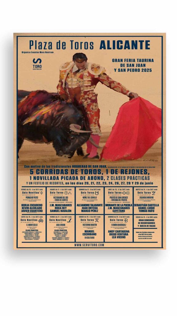 Cartel toros Las Hogueras de San Juan 2025
